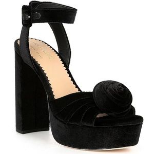 Antonio Melani x Nicole Bathie Emilia Velvet Rose Platform Dress Heels